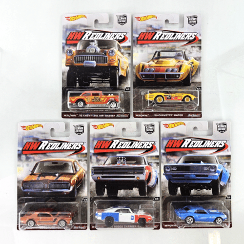 dwh82l510 2017 Hot Wheels Premium HW REDLINERS Car Culture FULL SET OF 5 Complete Real Riders