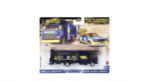 hw21atpn10fiat Hot Wheels Premium Team Transport 2024 Fiat 131 Abarth with Second Story Lorry